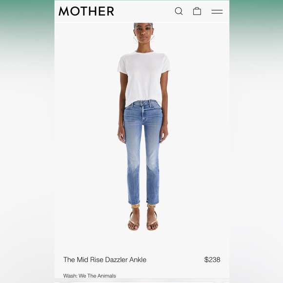 MOTHER denim jeans, The Mid Rise Dazzler Ankle, Wash: whiplash, size 27 - Picture 7 of 11